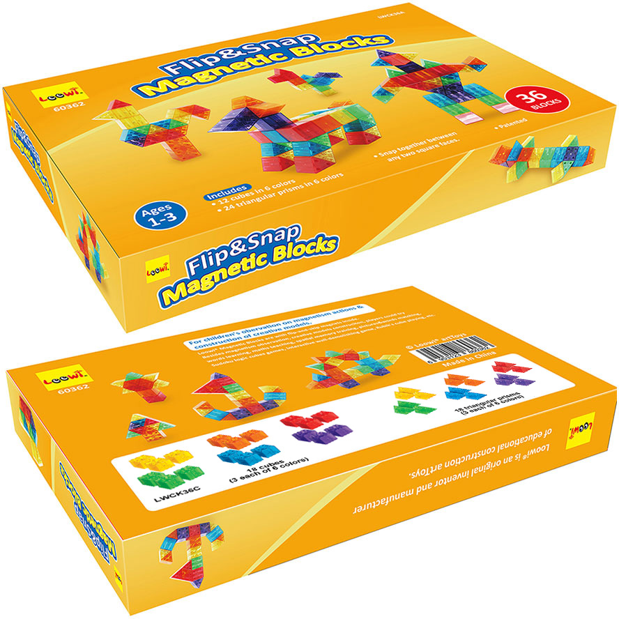 Loowi Magnetic Blocks, Packaging, ColorBox, 20366, LWCK36B